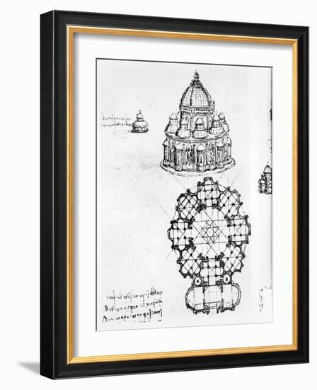 Detail of a Centralised Church, c.1488-Leonardo da Vinci-Framed Giclee Print