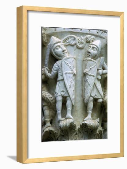 Detail of a column showing Norman Soldiers, 12th century. Artist: Unknown-Unknown-Framed Giclee Print