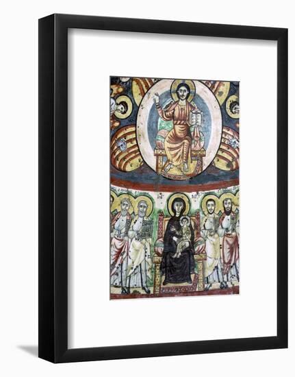 Detail of a coptic wall painting showing Christ enthroned, 6th century. Artist: Unknown-Unknown-Framed Photographic Print