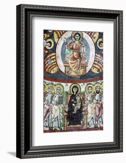 Detail of a coptic wall painting showing Christ enthroned, 6th century. Artist: Unknown-Unknown-Framed Photographic Print