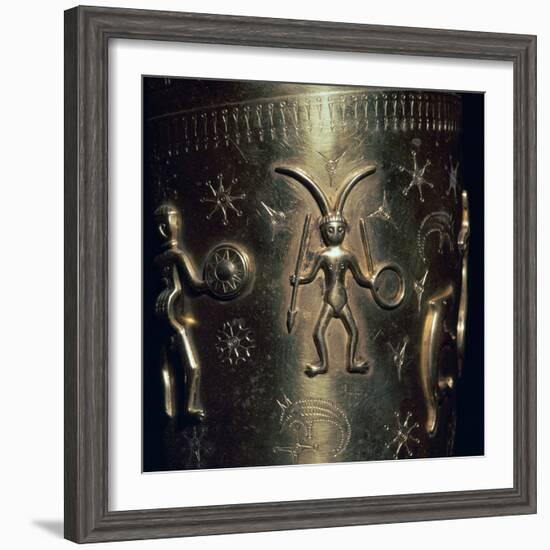 Detail of a copy of a Celtic gold drinking horn, 3rd century. Artist: Unknown-Unknown-Framed Giclee Print