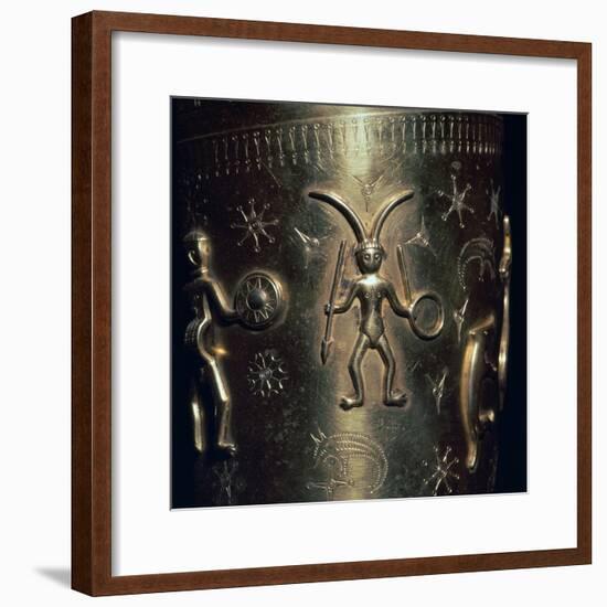 Detail of a copy of a Celtic gold drinking horn, 3rd century. Artist: Unknown-Unknown-Framed Giclee Print