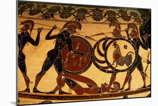 Detail of a Corinthian Vase Showing a Hoplite Battle, circa 600 BC-null-Mounted Giclee Print