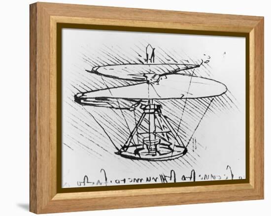 Detail of a Design For a Flying Machine, c.1488-Leonardo da Vinci-Framed Premier Image Canvas