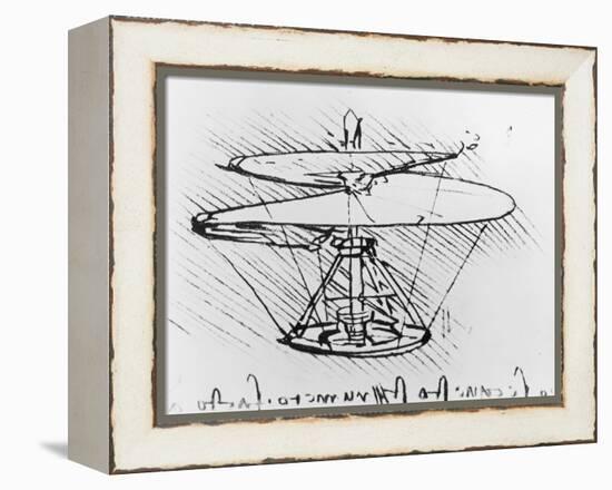 Detail of a Design For a Flying Machine, c.1488-Leonardo da Vinci-Framed Premier Image Canvas