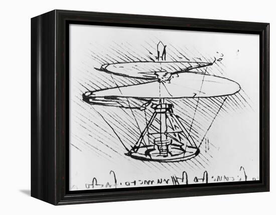 Detail of a Design For a Flying Machine, c.1488-Leonardo da Vinci-Framed Premier Image Canvas