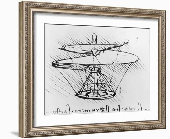 Detail of a Design For a Flying Machine, c.1488-Leonardo da Vinci-Framed Giclee Print