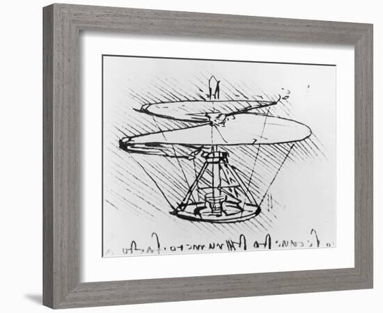 Detail of a Design For a Flying Machine, c.1488-Leonardo da Vinci-Framed Giclee Print