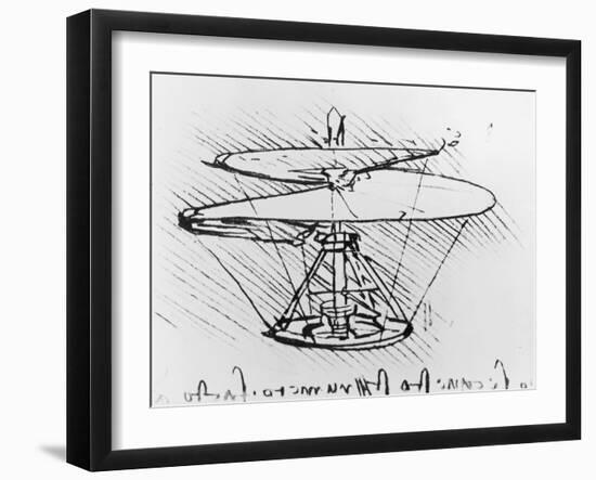 Detail of a Design For a Flying Machine, c.1488-Leonardo da Vinci-Framed Giclee Print