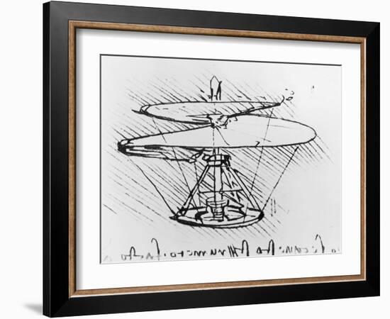 Detail of a Design For a Flying Machine, c.1488-Leonardo da Vinci-Framed Giclee Print