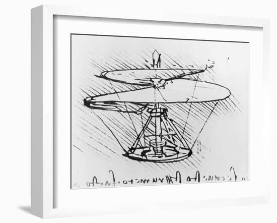 Detail of a Design For a Flying Machine, c.1488-Leonardo da Vinci-Framed Giclee Print