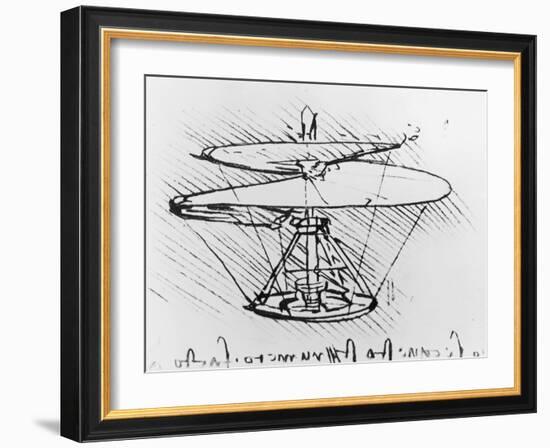 Detail of a Design For a Flying Machine, c.1488-Leonardo da Vinci-Framed Giclee Print