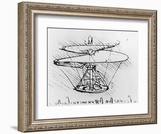 Detail of a Design For a Flying Machine, c.1488-Leonardo da Vinci-Framed Giclee Print