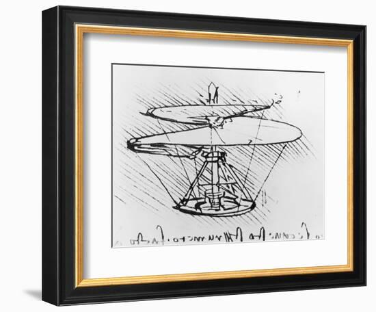 Detail of a Design For a Flying Machine, c.1488-Leonardo da Vinci-Framed Giclee Print