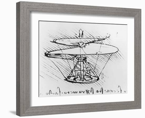 Detail of a Design For a Flying Machine, c.1488-Leonardo da Vinci-Framed Giclee Print