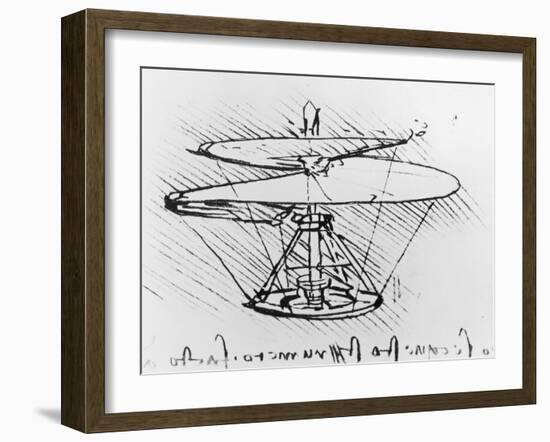 Detail of a Design For a Flying Machine, c.1488-Leonardo da Vinci-Framed Giclee Print