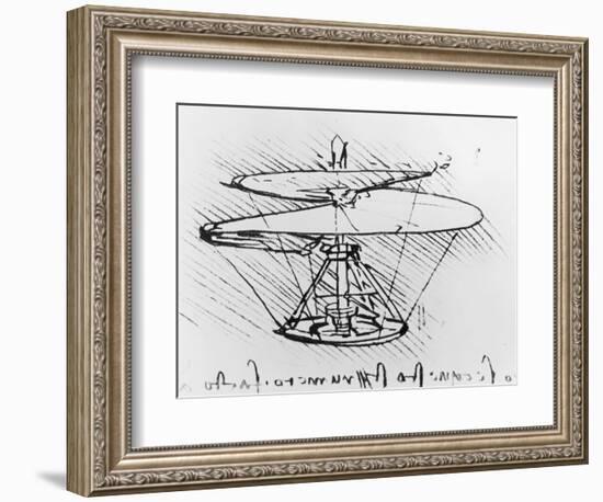 Detail of a Design For a Flying Machine, c.1488-Leonardo da Vinci-Framed Giclee Print