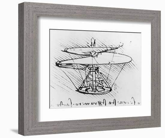 Detail of a Design For a Flying Machine, c.1488-Leonardo da Vinci-Framed Giclee Print