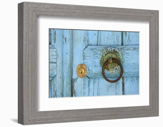 Detail of a Door in Sivas, South Coast, Crete, Greece, Europe-Christian Heeb-Framed Photographic Print