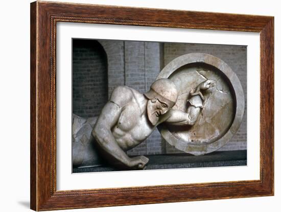 Detail of a Fallen Warrior from the East Pediment of the Temple of Aphaia-null-Framed Giclee Print