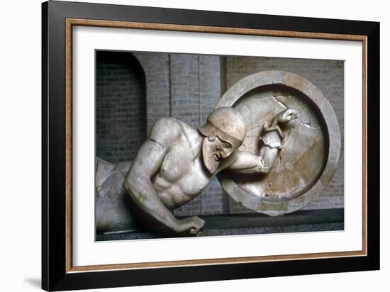 Detail of a Fallen Warrior from the East Pediment of the Temple of Aphaia-null-Framed Giclee Print