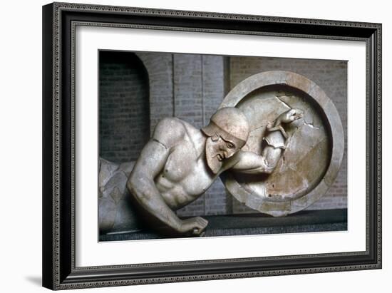 Detail of a Fallen Warrior from the East Pediment of the Temple of Aphaia-null-Framed Giclee Print