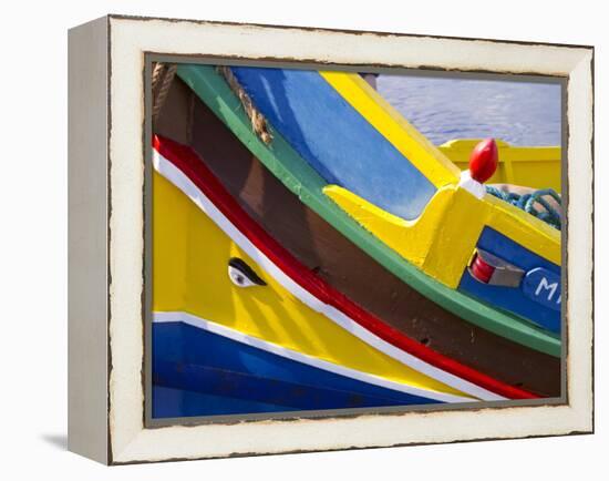 Detail of a Fishing Boat, St. Paul's Bay, Malta, Mediterranean, Europe-Nick Servian-Framed Premier Image Canvas