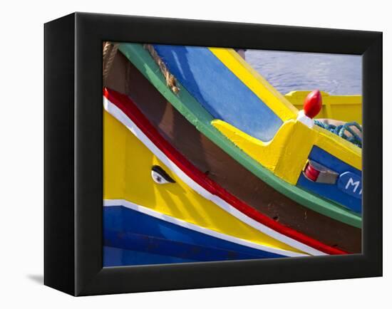 Detail of a Fishing Boat, St. Paul's Bay, Malta, Mediterranean, Europe-Nick Servian-Framed Premier Image Canvas