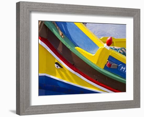 Detail of a Fishing Boat, St. Paul's Bay, Malta, Mediterranean, Europe-Nick Servian-Framed Photographic Print