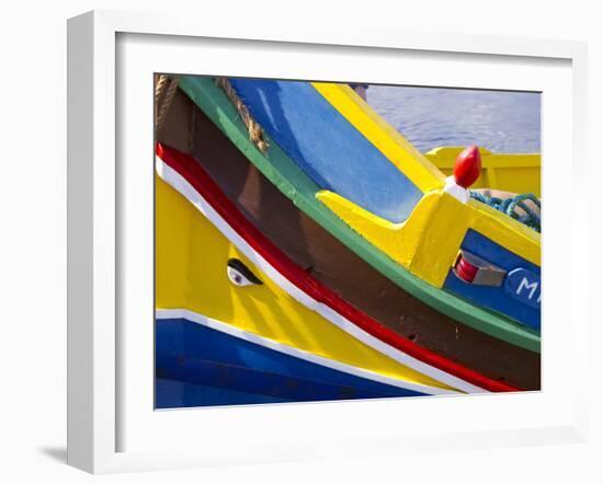 Detail of a Fishing Boat, St. Paul's Bay, Malta, Mediterranean, Europe-Nick Servian-Framed Photographic Print