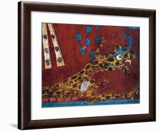 Detail of a Fresco Depicting the Head of a Snake. from the Archaeological Site in Cacaxtla-null-Framed Giclee Print