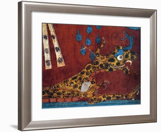 Detail of a Fresco Depicting the Head of a Snake. from the Archaeological Site in Cacaxtla-null-Framed Giclee Print