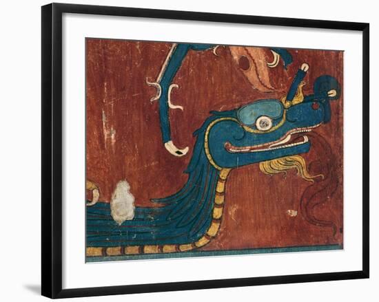 Detail of a Fresco Depicting the Head of a Snake. from the Archaeological Site in Cacaxtla-null-Framed Giclee Print