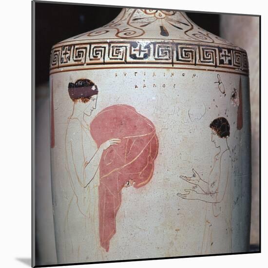 Detail of a Greek lekythos showing a mistress and maid, 5th century BC-Unknown-Mounted Giclee Print