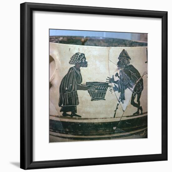 Detail of a Greek vase showing Odysseus and Circe, 5th century BC. Artist: Unknown-Unknown-Framed Giclee Print