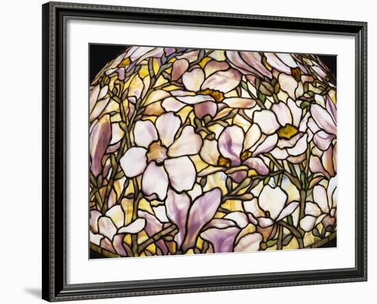 Detail of a 'Magnolia' Leaded Glass and Bronze Floor Lamp by Tiffany Studios-null-Framed Giclee Print