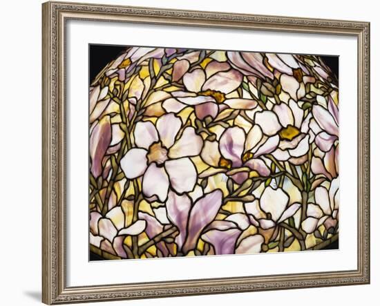 Detail of a 'Magnolia' Leaded Glass and Bronze Floor Lamp by Tiffany Studios-null-Framed Giclee Print