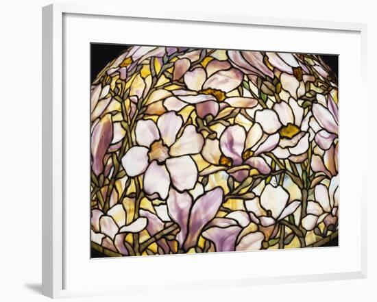 Detail of a 'Magnolia' Leaded Glass and Bronze Floor Lamp by Tiffany Studios-null-Framed Giclee Print