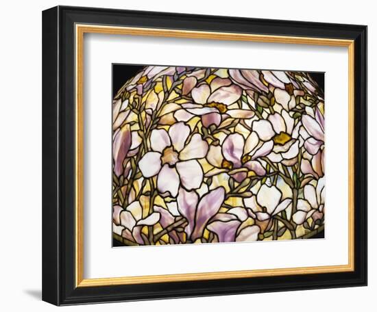 Detail of a 'Magnolia' Leaded Glass and Bronze Floor Lamp by Tiffany Studios-null-Framed Giclee Print