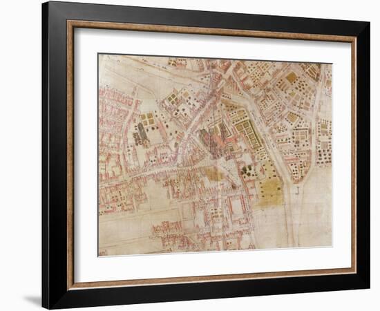 Detail of a Map of Paris Showing the Summit of Montagne Sainte-Genevieve, 1664-French-Framed Giclee Print