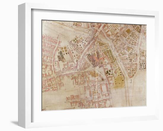 Detail of a Map of Paris Showing the Summit of Montagne Sainte-Genevieve, 1664-French-Framed Giclee Print