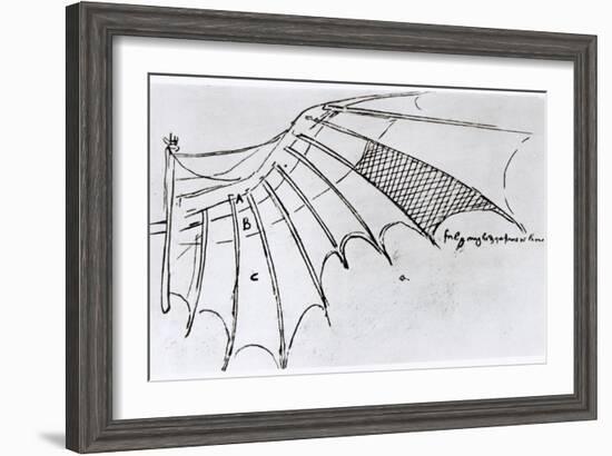 Detail of a Mechanical Wing, 1488-89-Leonardo da Vinci-Framed Giclee Print