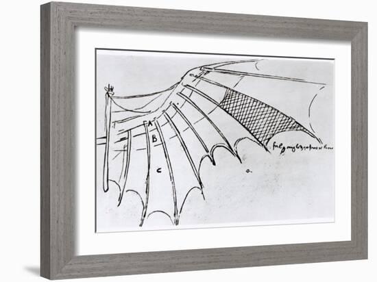 Detail of a Mechanical Wing, 1488-89-Leonardo da Vinci-Framed Giclee Print