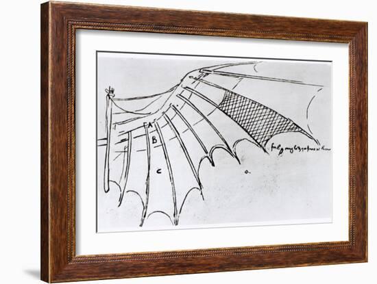 Detail of a Mechanical Wing, 1488-89-Leonardo da Vinci-Framed Giclee Print