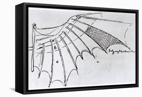 Detail of a Mechanical Wing, 1488-89-Leonardo da Vinci-Framed Premier Image Canvas