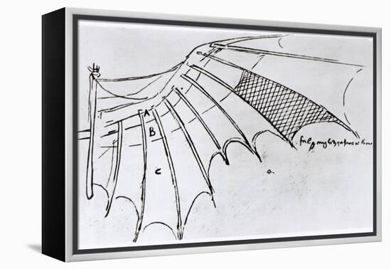Detail of a Mechanical Wing, 1488-89-Leonardo da Vinci-Framed Premier Image Canvas
