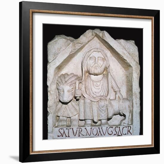 Detail of a Neo-Punic relief dedicated to the god Saturn showing a priest-Unknown-Framed Giclee Print