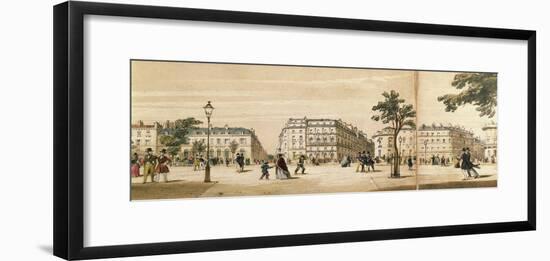 Detail of a Panorama of the Boulevard Des Italiens, C.1840-null-Framed Giclee Print