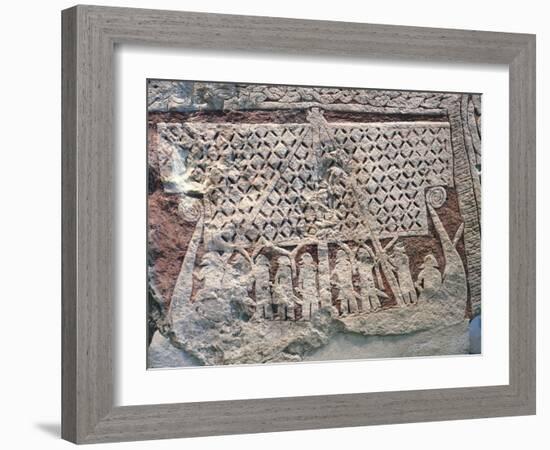 Detail of a Picture Stone Depicting a Viking Ship, from the Isle of Gotland-null-Framed Giclee Print