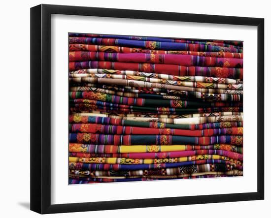 Detail of a Pile of Colourful Ponchos, Cuzco (Cusco), Peru, South America-Gavin Hellier-Framed Photographic Print